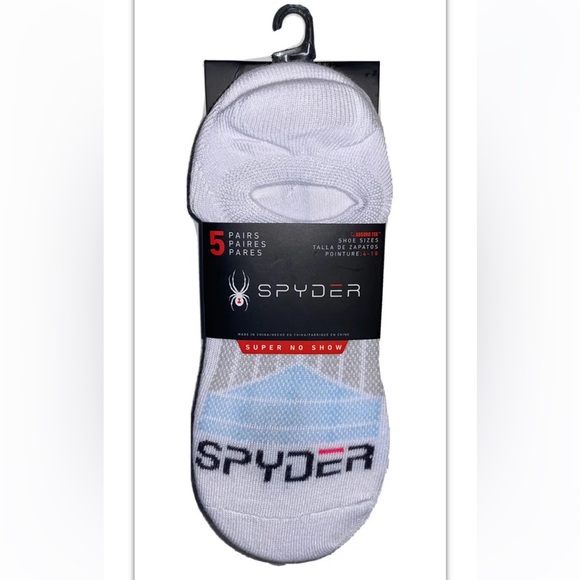Spyder Accessories Spyder Super No Show Socks 5 Pair Womens 4 White